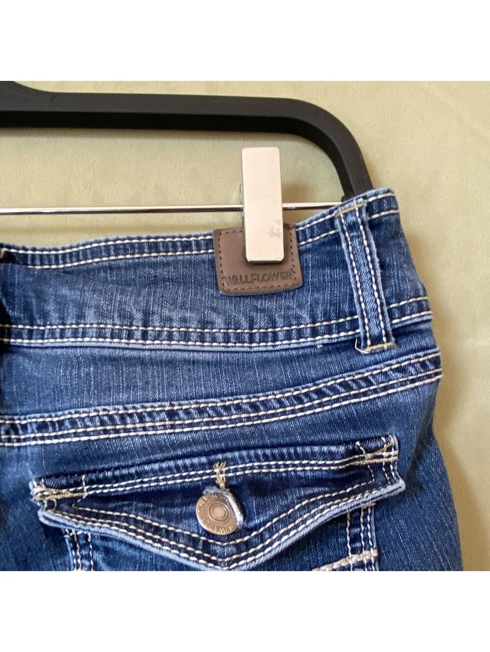 WallFlower Girls Bootcut Stretch Denim Jeans Blue Size 7 Adjustable Waist